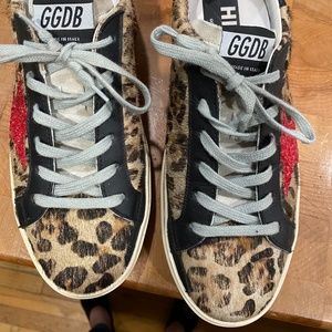 Golden Goose -  leopard hair with glitter star.